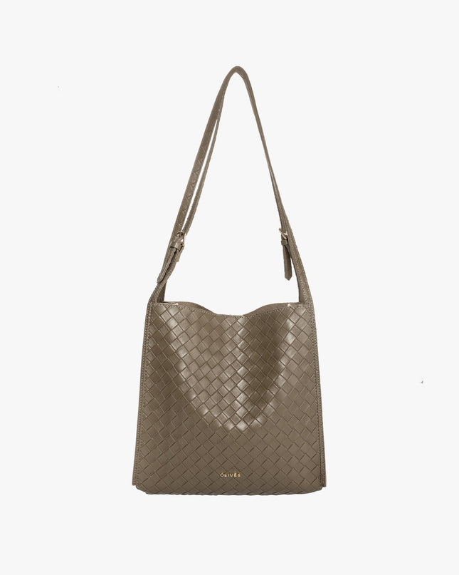 Eulalie | Textured Tote Bag – Woven Vegan Leather Style