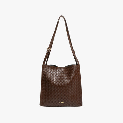 Eulalie | Textured Tote Bag – Woven Vegan Leather Style