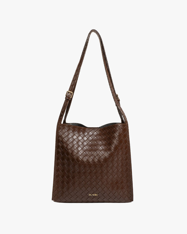 Eulalie | Textured Tote Bag – Woven Vegan Leather Style