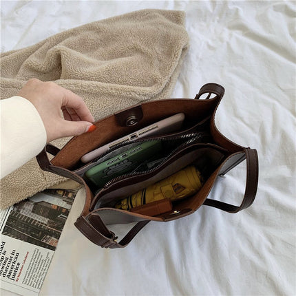 Eulalie | Textured Tote Bag – Woven Vegan Leather Style