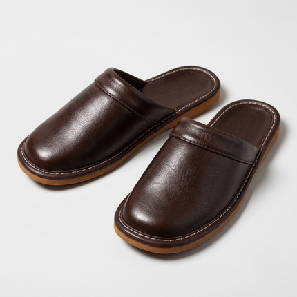 Evander | Classic Men's Leather Clogs – Mule Slippers