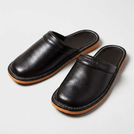 Evander | Classic Men's Leather Clogs – Mule Slippers