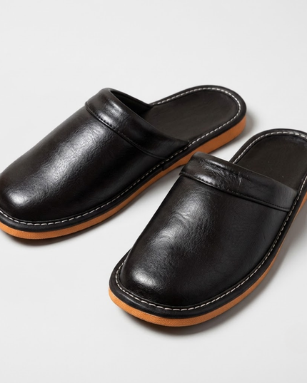 Evander | Classic Men's Leather Clogs – Mule Slippers