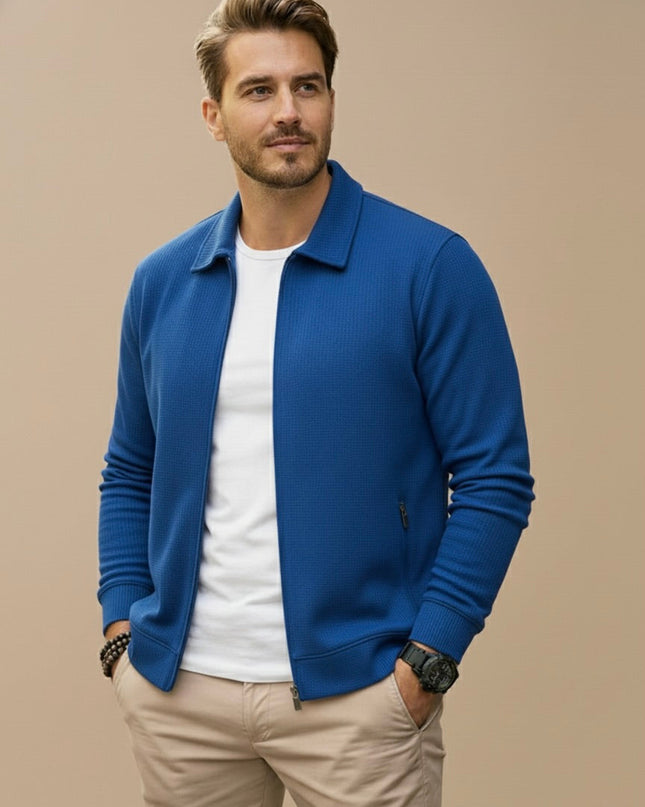 Evander | Modern Zip Cardigan – Men's Stand Collar Knit