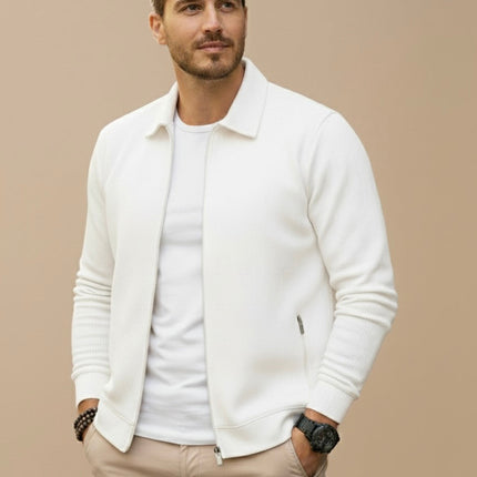 Evander | Modern Zip Cardigan – Men's Stand Collar Knit