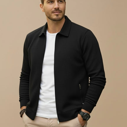 Evander | Modern Zip Cardigan – Men's Stand Collar Knit
