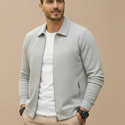 Evander | Modern Zip Cardigan – Men's Stand Collar Knit