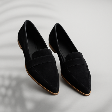 Evelyn | Pointed Toe Penny Loafers – Slip-On Flat Comfort