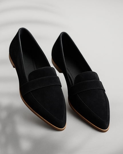 Evelyn | Pointed Toe Penny Loafers – Slip-On Flat Comfort