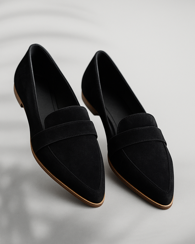 Evelyn | Pointed Toe Penny Loafers – Slip-On Flat Comfort