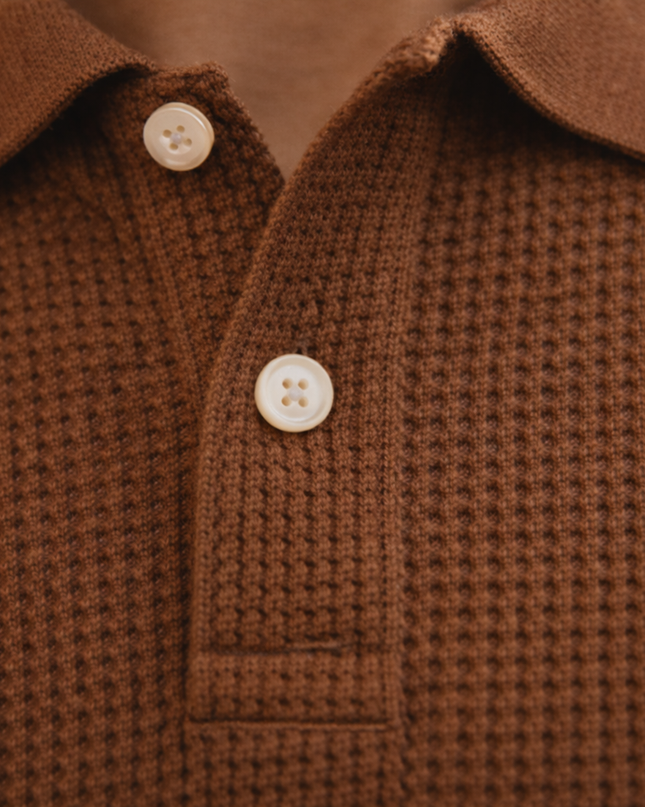 Men’s Textured Knit Polo Shirt