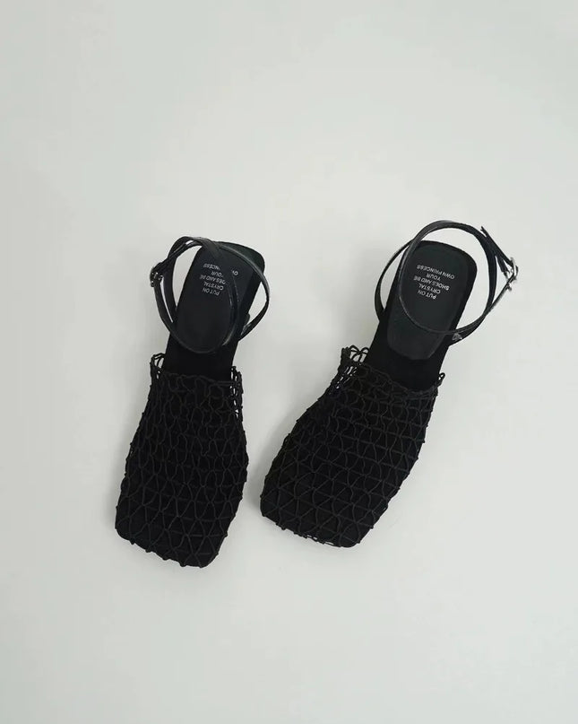 Fallon | Artisanal Heels – Mesh Weave Slingback