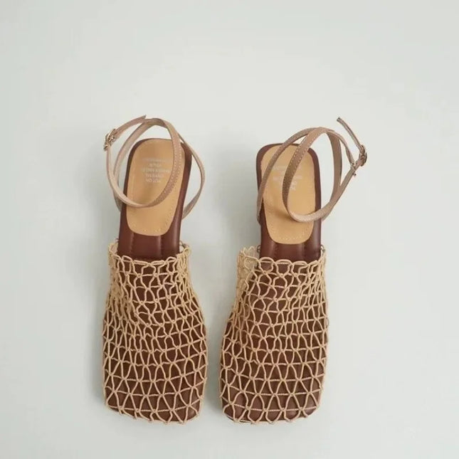 Fallon | Artisanal Heels – Mesh Weave Slingback