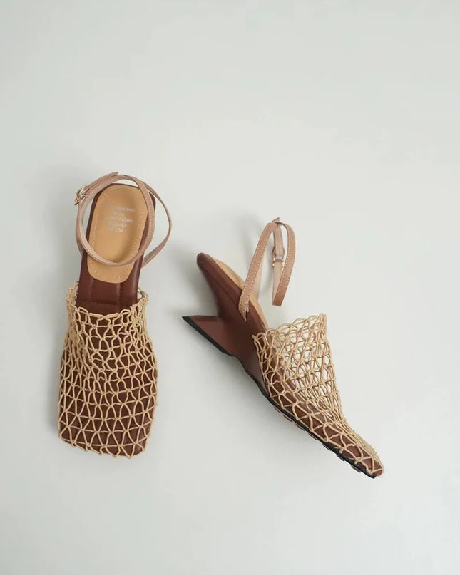 Fallon | Artisanal Heels – Mesh Weave Slingback