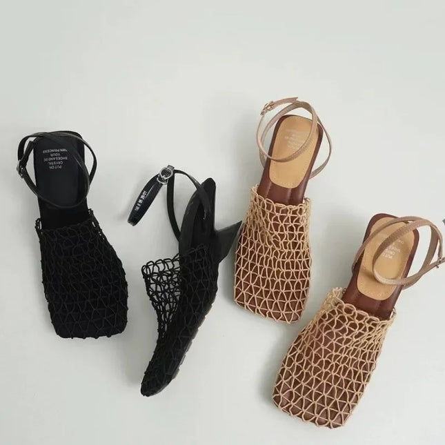 Fallon | Artisanal Heels – Mesh Weave Slingback