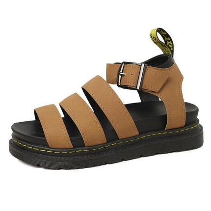 Freida | Contemporary Platform Sandals – Strappy Buckle