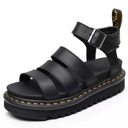 Freida | Contemporary Platform Sandals – Strappy Buckle