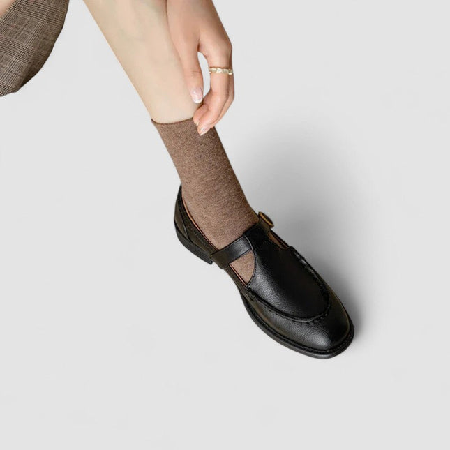 Harlow | Women's T-Bar Mary Jane Flats – Buckle Strap