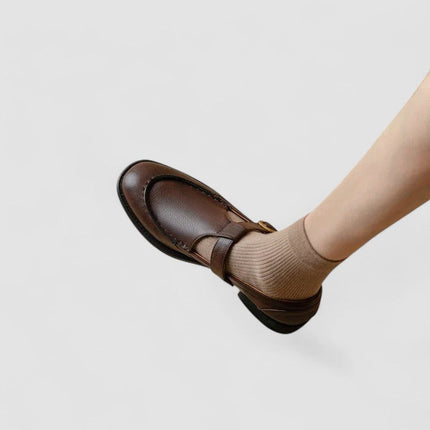 Harlow | Women's T-Bar Mary Jane Flats – Buckle Strap