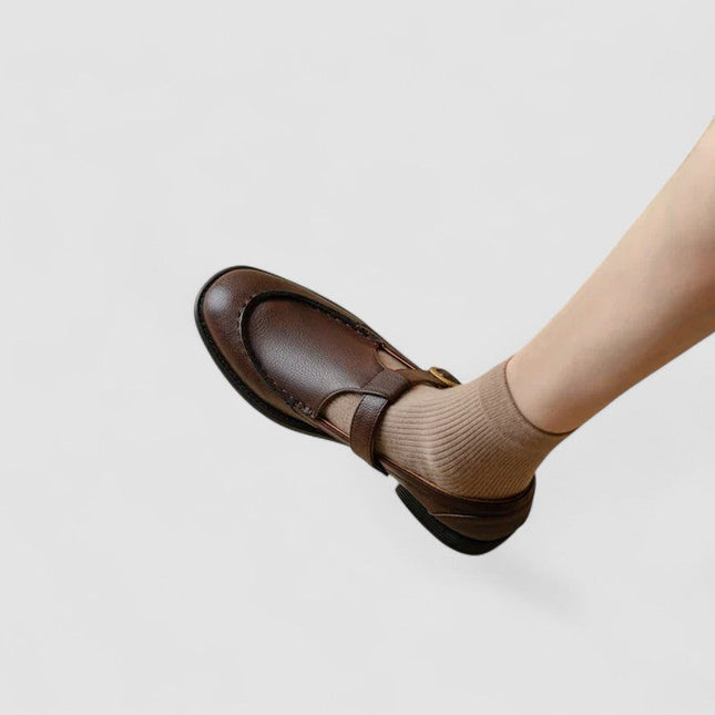 Harlow | Women's T-Bar Mary Jane Flats – Buckle Strap