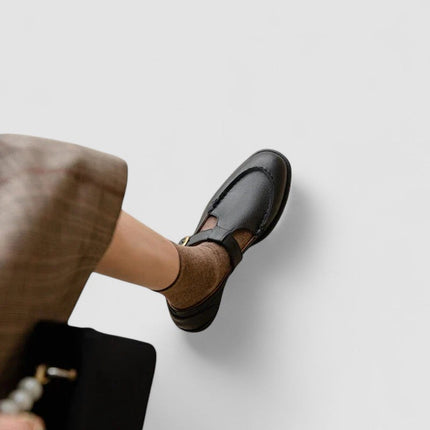 Harlow | Women's T-Bar Mary Jane Flats – Buckle Strap