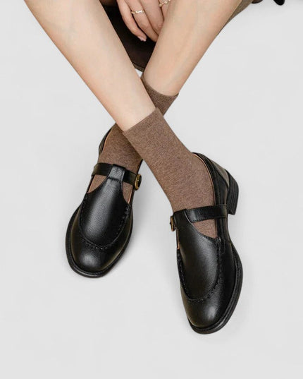 Harlow | Women's T-Bar Mary Jane Flats – Buckle Strap