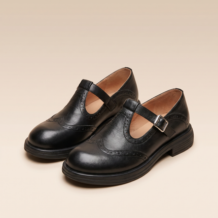 Harper | Women's Leather Mary Jane Shoes – Adjustable Strap