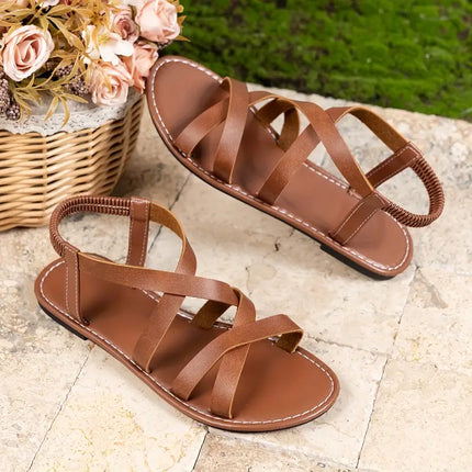 Helena | Classic Flat Sandals – Orthopedic Strappy Style