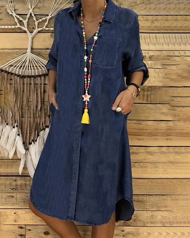 Hera | Relaxed Denim Dress – Casual Shirt Style