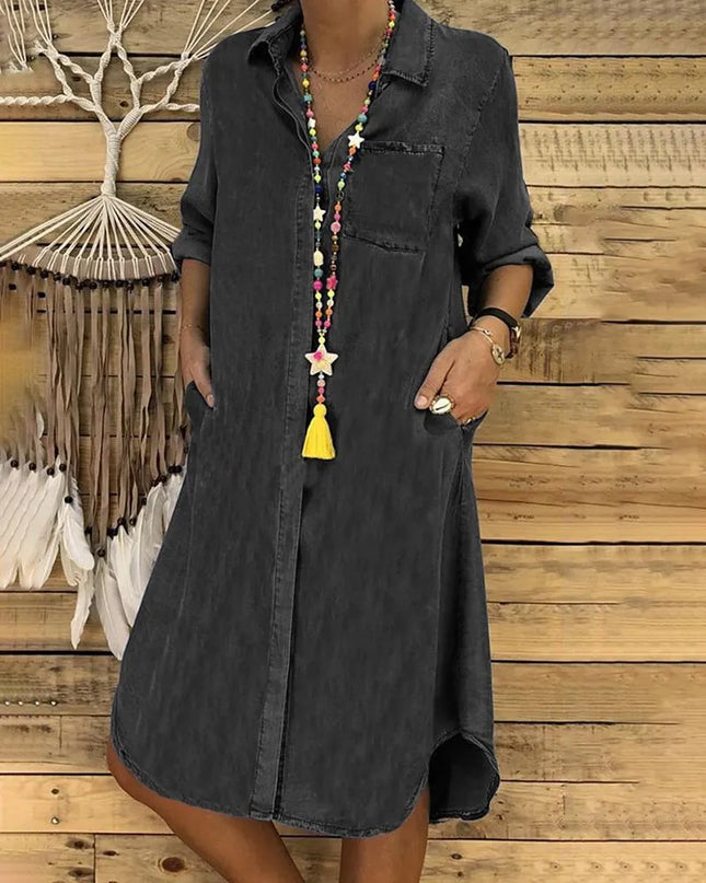 Hera | Relaxed Denim Dress – Casual Shirt Style
