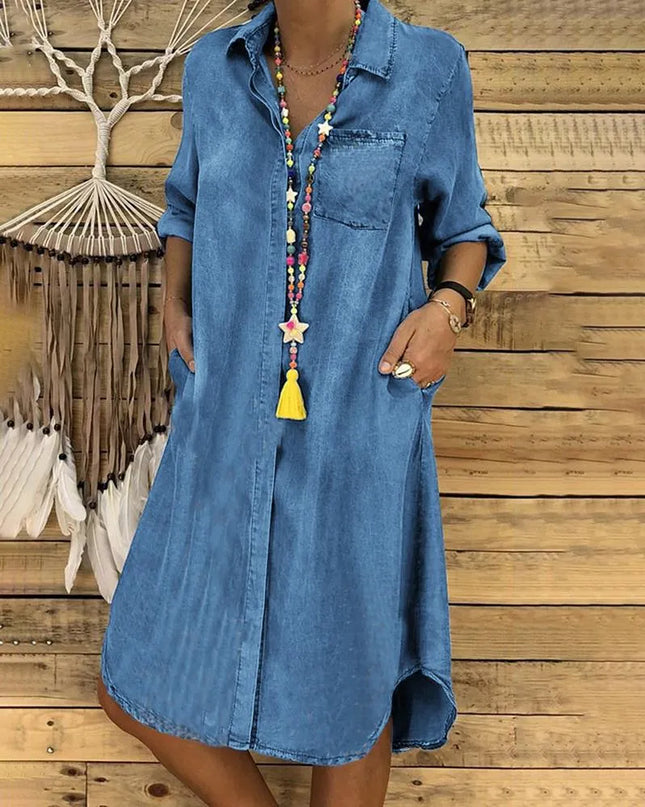Hera | Relaxed Denim Dress – Casual Shirt Style