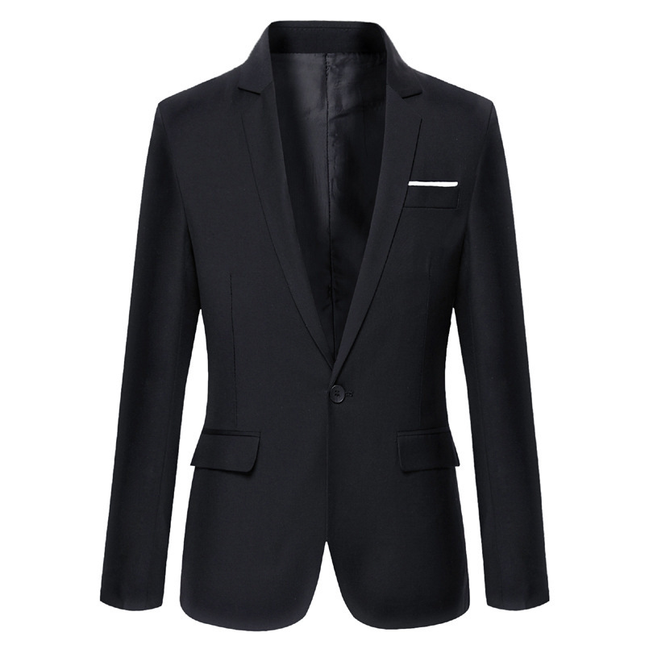 Men’s Single-Button Notched Blazer