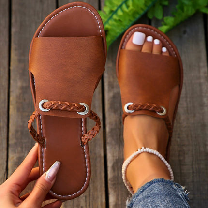 Isadora | Artisan Flat Sandals – Braided Strap