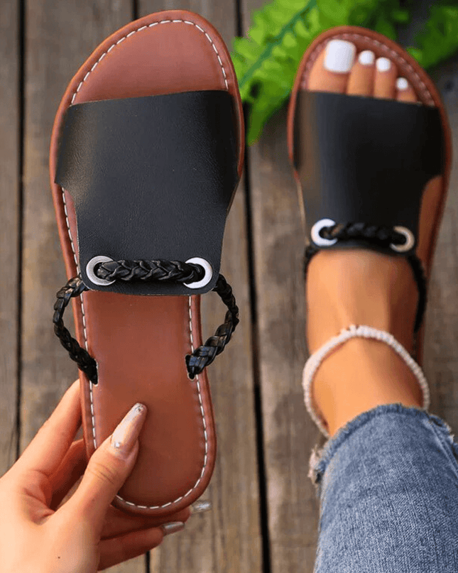 Isadora | Artisan Flat Sandals – Braided Strap