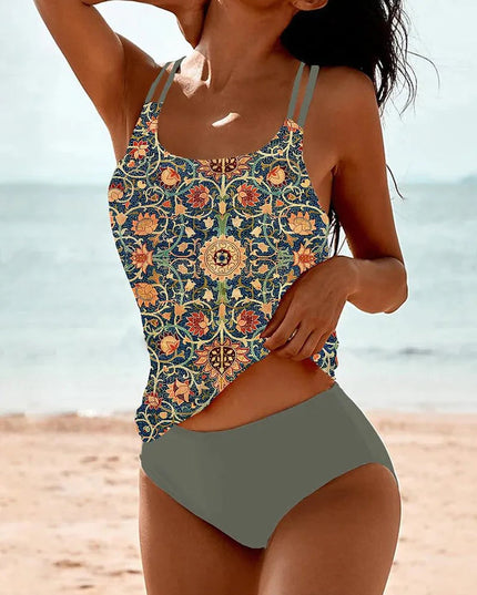 Ismeria | Printed Tankini Swimwear – Floral Two-Piece Set