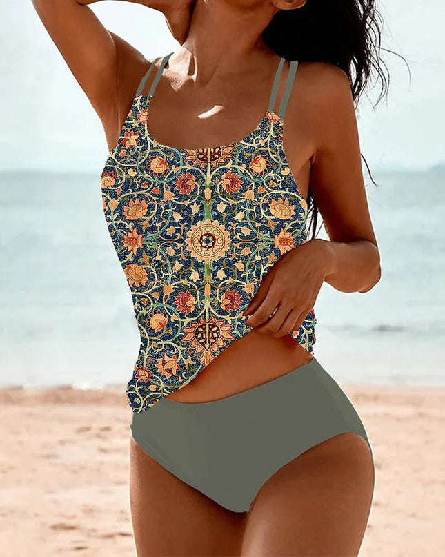 Ismeria | Printed Tankini Swimwear – Floral Two-Piece Set