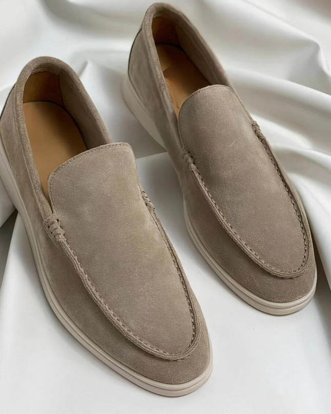 Men’s Slip-On Loafers – Stitched Detail & Light Sole