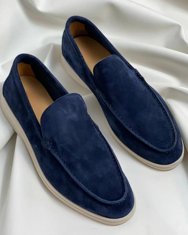 Men’s Slip-On Loafers – Stitched Detail & Light Sole
