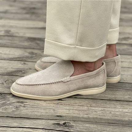 Men’s Slip-On Loafers – Stitched Detail & Light Sole