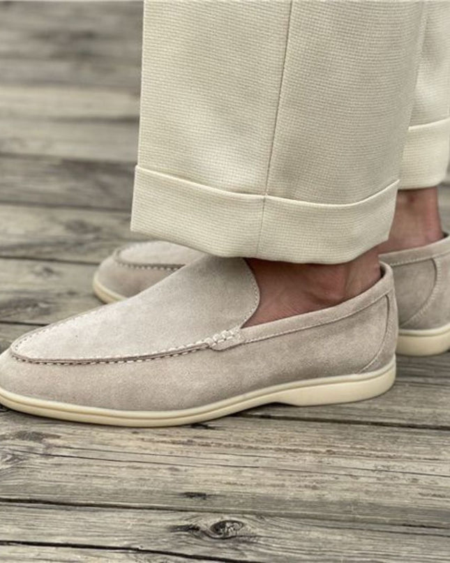 Men’s Slip-On Loafers – Stitched Detail & Light Sole