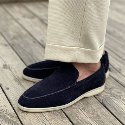 Men’s Slip-On Loafers – Stitched Detail & Light Sole