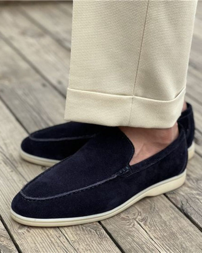 Men’s Slip-On Loafers – Stitched Detail & Light Sole