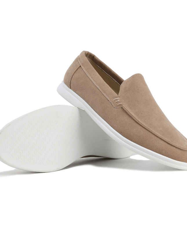 Men’s Slip-On Loafers – Stitched Detail & Light Sole
