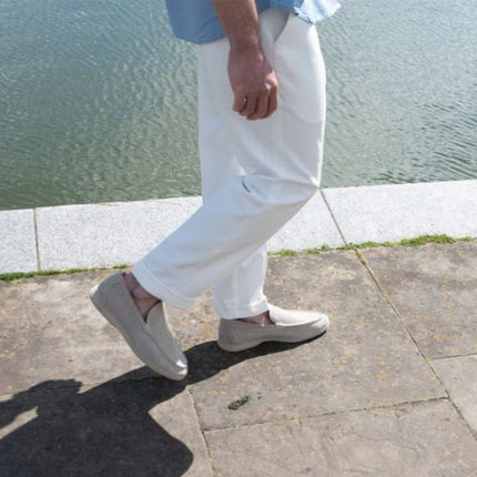 Men’s Slip-On Loafers – Stitched Detail & Light Sole
