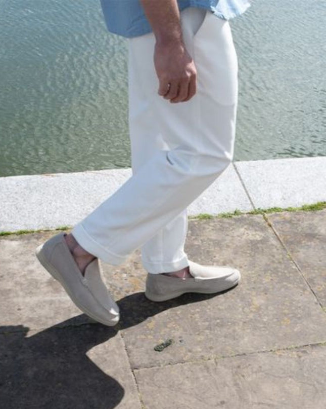 Men’s Slip-On Loafers – Stitched Detail & Light Sole