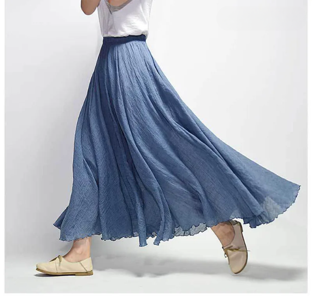 Lunara | Flowing Linen Maxi Skirt – A-Line Silhouette