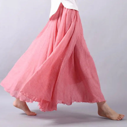 Lunara | Flowing Linen Maxi Skirt – A-Line Silhouette