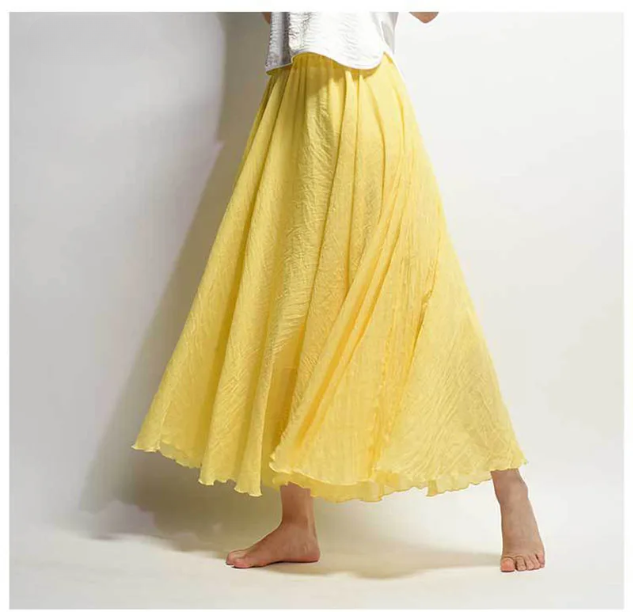 Lunara | Flowing Linen Maxi Skirt – A-Line Silhouette