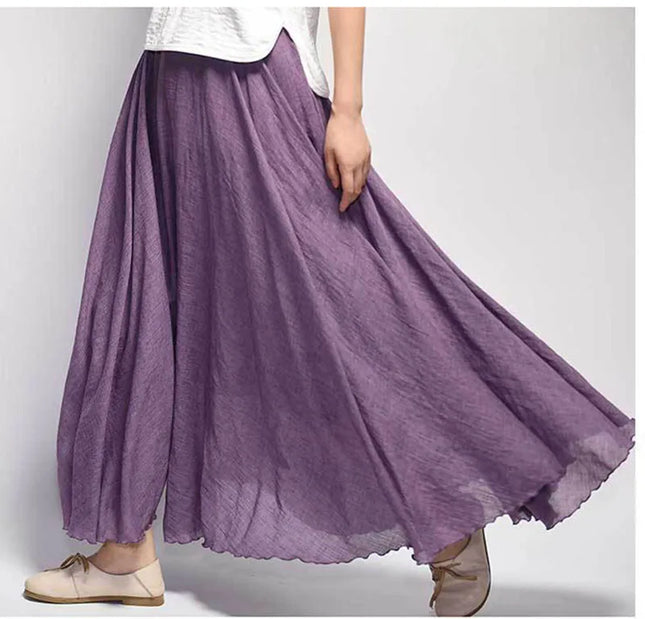 Lunara | Flowing Linen Maxi Skirt – A-Line Silhouette