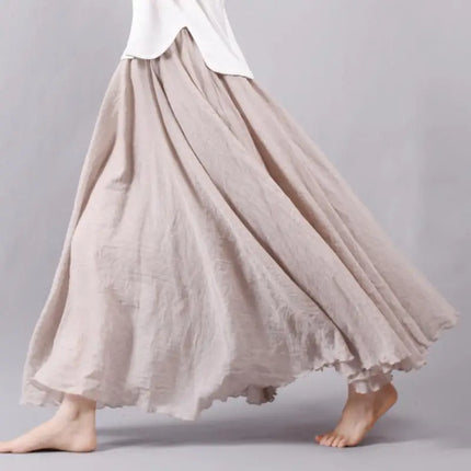 Lunara | Flowing Linen Maxi Skirt – A-Line Silhouette